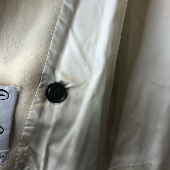 Vintage Dilards Country Pacer cream waist length pea coat, size 14/16 - Picture 8 of 15